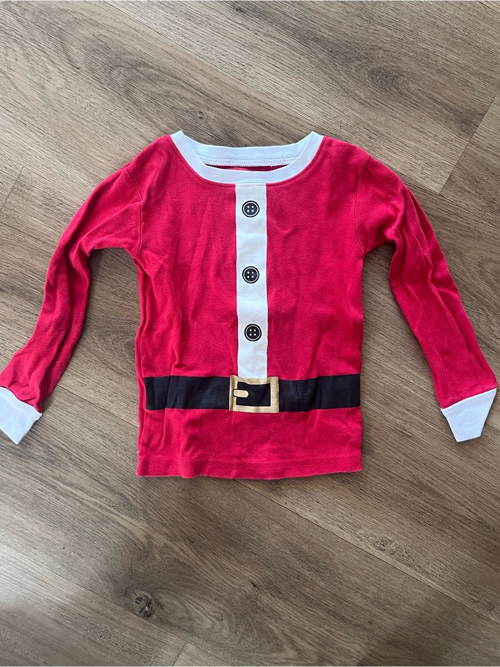 Carter's Red Santa-Inspired Long Sleeve Top with Belt Graphic 3T